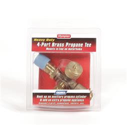 Propane Supply Splitter Camco 59113 Allows Hookup Of Auxilliary Propane Cylinder And Connection of Additional Propane Appliances; For Use Only On Motorhomes With Permanantly Installed Tank; Excess Flow Soft Nose Prest-O-Lite (POL) (Port A) x Female Prest- - Young Farts RV Parts