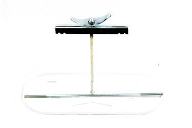 Propane Tank Rack Fleming Sales 16759 Pan Tray Type Hold Down Bracket; White; Steel - Young Farts RV Parts