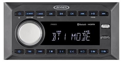 Radio ASA Electronics JWM30 Digital AM/ FM Tuner With 12 AM/ 18 FM Stations Preset; Dual Bluetooth Functionality; Front HDMI/Rear Audio RCA Input; With Front USB Supports MP3 Player; 10 Level User Selectable Dimming Display - Young Farts RV Parts