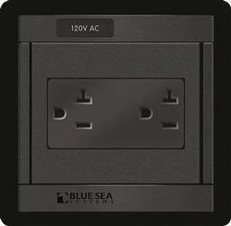 Receptacle Cover Blue Sea 1479-BSS 360 Panel; For Mounting Equipment/ Switching/ Monitoring Functions; 120 Volts AC; Black - Young Farts RV Parts