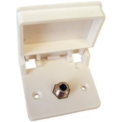 Receptacle Prime Products 08-6201 Outdoor Use; 75 Ohm F Style Coaxial Satellite Input; Single Receptacle; White - Young Farts RV Parts