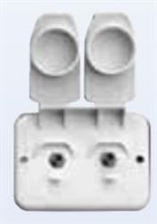 Receptacle Prime Products 08-6212 Outdoor Use; Duplex TV Cable Plug; Dual Receptacle; White - Young Farts RV Parts
