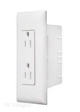 Load image into Gallery viewer, Receptacle RV Designer S831 Self Contained; 125 Volt AC; White; Non Ground Fault Interrupter; With Cover Plate - Young Farts RV Parts