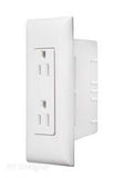 Receptacle RV Designer S831 Self Contained; 125 Volt AC; White; Non Ground Fault Interrupter; With Cover Plate