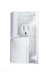 Receptacle RV Designer S905 Weatherproof; Non Ground Fault Interrupter; Dual Receptacle; White; With Snap Cover Plate; Screw-On Mounting - Young Farts RV Parts