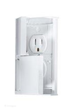 Load image into Gallery viewer, Receptacle RV Designer S905 Weatherproof; Non Ground Fault Interrupter; Dual Receptacle; White; With Snap Cover Plate; Screw-On Mounting - Young Farts RV Parts