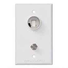 Load image into Gallery viewer, Receptacle Winegard TG-7341 Indoor Use Only; 75 Ohm Coaxial Cable Satellite Input With 12 Volt DC Power Receptacle; Single Receptacle; White - Young Farts RV Parts