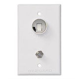 Receptacle Winegard TG-7341 Indoor Use Only; 75 Ohm Coaxial Cable Satellite Input With 12 Volt DC Power Receptacle; Single Receptacle; White