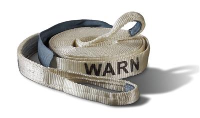 Recovery Strap Warn 88922 2" x 30 Foot ; Rated to 14400 Pounds; With 18" Nylon Sliding Sleeve; White - Young Farts RV Parts