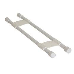 Refrigerator Content Brace Camco 44073 Spring Loaded Bar Style; Bar Extends From 16" Length to 28" Length; White Plastic; Double Bar; With English/ French Language PackagingKeep order in your RV refrigerator and cupboards during travel. Spring loaded bars - Young Farts RV Parts
