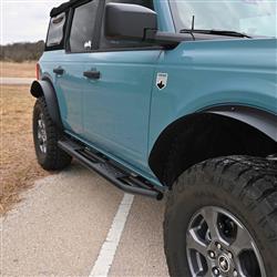 Rocker Panel Guard TrailFX BR011T TrailFX Rocker Guard Steps, Round Tube, Bolt On, Powder Coated, Matte Black, Steel - Young Farts RV Parts