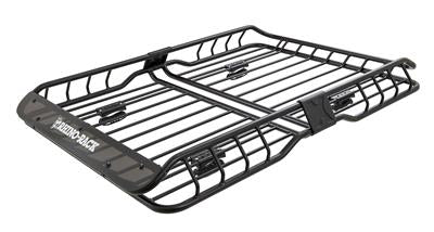 Roof Basket Rhino-Rack USA RMCB02 XTray; 58" x 43" x 6" External Dimension/ 53" x 37" x 5" Internal Dimension; 165 Pound Weight Capacity; Powder Coated; Black - Young Farts RV Parts