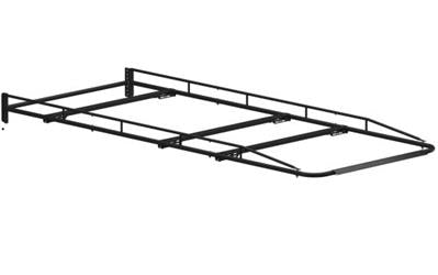 Roof Rack Holman 8016A Pro III Series; 1000 Pound Capacity; Top Mount Bolt-On Mount; Multi Fit; Powder Coated; Gloss Black; Aluminum; With Wind Deflector And Built-In Rear Roller Bar - Young Farts RV Parts