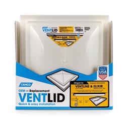 Roof Vent Lid Camco 40185 Roof Vent Lid Display, Cardboard Box, With 6 White Ventline 2008 And Older/ Elixir 1994 And Newer Replacement Vent Lids For 14
