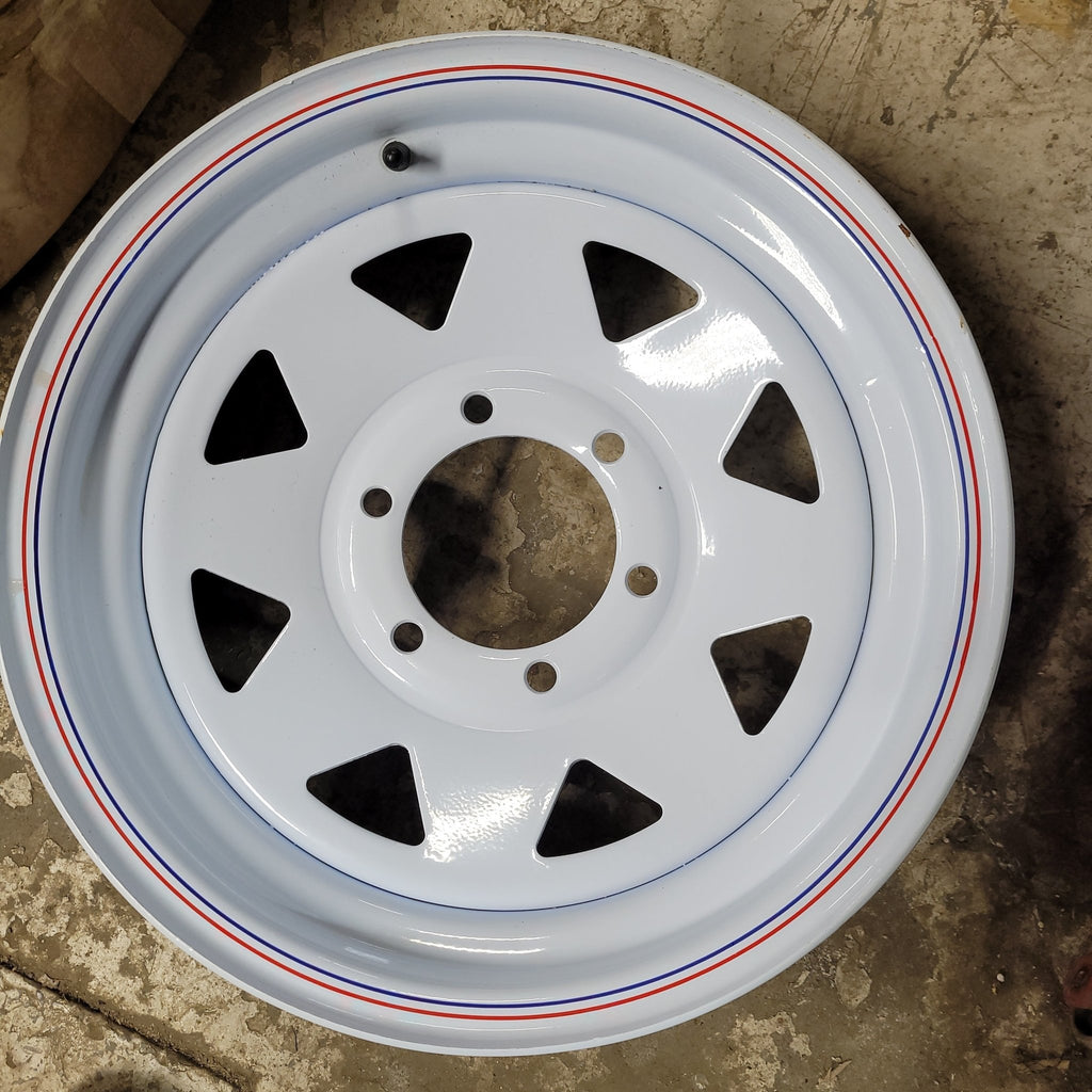 RT RT3728 - WHITE EIGHT SPOKE RIM 15"X6" 0 OFFSET 4.28 - Young Farts RV Parts