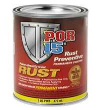 Load image into Gallery viewer, Rust Treatment Por 15 45408 Used To Destroy Old Rust And Prevent New Rust Forming For Automotive/ Industrial/ Marine/ Garage Floors/ Roofs/ HVAC Pipes/ Beams/ Home Appliances; 16 Ounce Can; Brush-Top; Single - Young Farts RV Parts