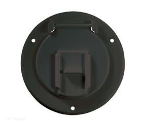 RV Designer® B123 - Basic 4.3"D Black Round Electric Cable Hatch - Young Farts RV Parts