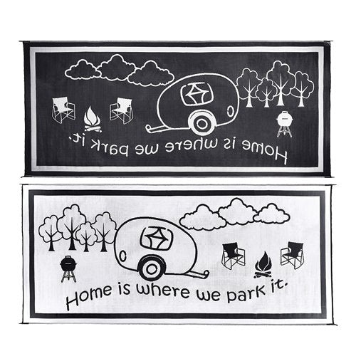 Rv Home Mat 8'X18' Blk/White - Young Farts RV Parts