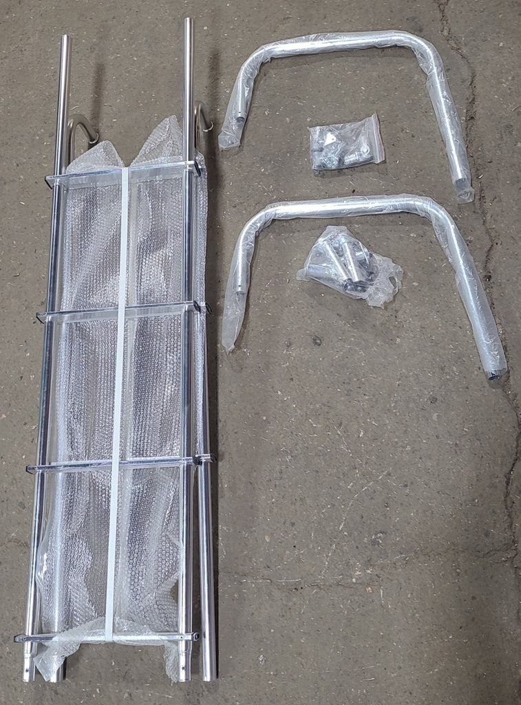 RV Pro LA-401 - Exterior Ladder w/ Hinges - Aluminum - 99-1/2" Tall x 12" Wide - Young Farts RV Parts