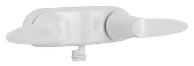 Shower Control Valve Phoenix Products PF223203 Catalina, 2 Valve, Single Piece Wall Mount, 4", 2 Lever Handles, White, Plastic Underbody, With Vacuum Breaker To Attach Hand-Held Shower Hose - Young Farts RV Parts