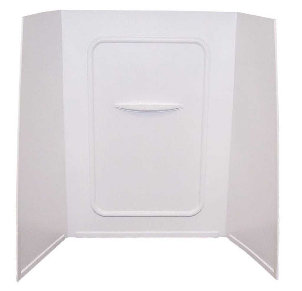 Shower Surround, For Use With 36" Bathtub Lippert Components 210305 Better Bath, 1 Piece Design, 24" x 36" x 59" Bath Surround, White, Smooth Surface With Picture Frame Detail, ABS Plastic - Young Farts RV Parts