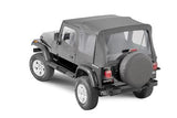 Soft Top TrailFX JTOE001 Replacement Top, Black Diamond, Fabric, Uses Factory Doors, With Upper Door Skins, With Tinted Windows