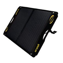 Load image into Gallery viewer, Solar Kit Go Power 82764 Duralite, Portable Solar Kit, Model GP-DURALITE-100, 100 Watt/ 5.06 Amp Charging Current, 21.1&quot; Length x 23.8&quot; Width x 1.8&quot; Depth Folded Closed/ 21.1&quot; Length x 47.6&quot; Length x 1&quot; Depth Open, With Kickstands, 30 Amp PWM Digital Cont - Young Farts RV Parts