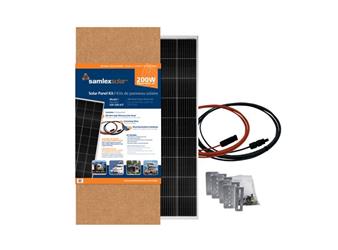 Solar Kit Samlex America SSP-200-KIT Expansion Solar Kit, 200 Watts/ 9.74 Amp, Monocrystalline Panel, 59.05" Height x 26.77" Width x 1.39" Thickness, Bracket Mount - Young Farts RV Parts