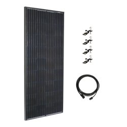 Solar Kit Zamp Solar KIT1026 Expansion Solar Kit, 190 Watt, Monocrystalline, Black Frame And Cells, 58.3" Length x 26.4" Width x 1.5" Depth, Bracket Mount, Without Controller - Young Farts RV Parts