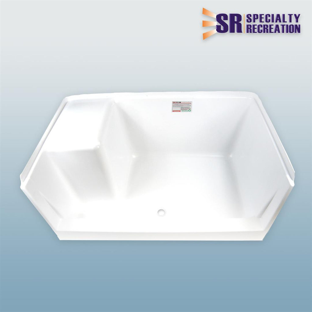 s.recreation SP3048WLS *SPECIAL ORDER* SHOWER PAN 30 X 48 WHITE LEFT SEAT - Young Farts RV Parts