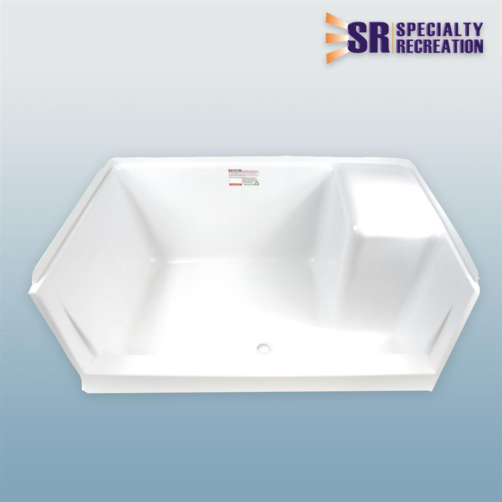 s.recreation SP3048WRS *SPECIAL ORDER* SHOWER PAN 30 X 48 WHITE RIGHT SEAT - Young Farts RV Parts