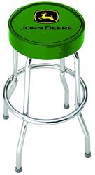 Stool Plasticolor 004767R01 Garage Stools, Round Green Vinyl Seat With John Deere, Non-Swivel, 4 Steel Legs - Young Farts RV Parts
