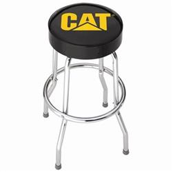 Stool Plasticolor 004776R01 Garage Stools, Round Black Vinyl Seat With Yellow CAT Logo, Non-Swivel, 4 Steel Legs - Young Farts RV Parts
