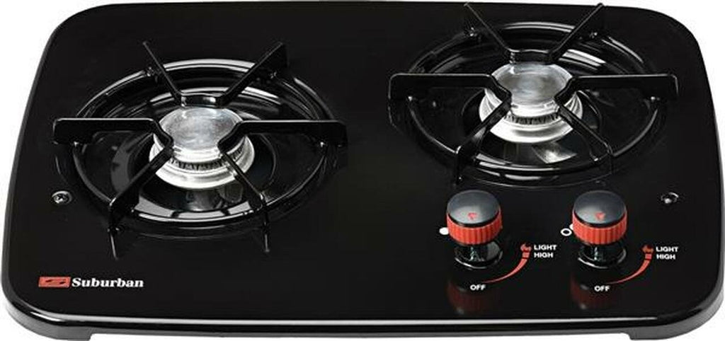 Suburban 3070ABK - Stove Top (2 Burner) Black (not whole unit) Top Panel Only - Young Farts RV Parts