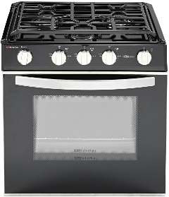 Suburban 3622A - Stove Elite - with Black Top With Glass Door - Young Farts RV Parts