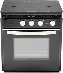Suburban Mfg Stove Elite 21" - Black Porcelain Top With Glass Door - 3628A - Young Farts RV Parts