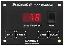 Load image into Gallery viewer, Tank Monitor System SeeLevel 709-P3-1003 SeeLevel II ™, Used To Monitor Battery Voltage/ Fresh Water Tank/ Gray Water tank/ Black Water Tank Levels, LED Display With 3-Way Pump Switch, 2.8&quot; x 4&quot;, Measures Tanks Up To 3 Holding Tanks - Young Farts RV Parts
