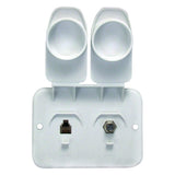 Thetford 543-A-2-A - Polar White Double Phone/Cable TV Plate