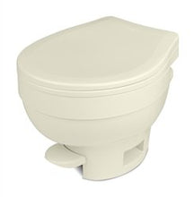 Load image into Gallery viewer, Toilet Thetford 31834 Aqua-Magic ® VI, Permanent, Low Profile, Round SloClose „¢ Seat And Cover With 12-15/16&quot; Seat Height, Pedal Flush Control, Full Bowl Flush, Parchment, 17-13/16&quot; Length x 15-1/8&quot; Width x 14&quot; Height - Young Farts RV Parts