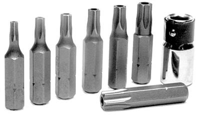 Torx Bit Performance Tool W1386 T10/ T15/ T20/ T25/ T27/ T30/ T40 Bits, Alloy Steel, Set Of 8 - Young Farts RV Parts