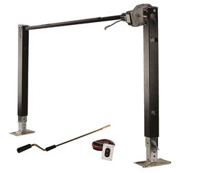 Trailer Landing Gear Lippert Components 333964 Fifth Wheel Power Landing Gear, 6000 Pound Lift/ 6000 Pound Support Capacity, 37" Total Lift, With Footplate, Rust Prohibitive Painted Outer Tube, Black, Steel - Young Farts RV Parts