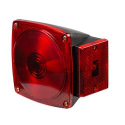 Trailer Light Grote Industries 52302-5 Stop/ Turn/ Tail Light With Side marker Light, Incandescent Bulbs, Square Housing, Red Lens, 4-1/2