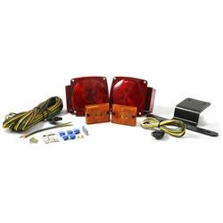 Trailer Light Grote Industries 65370-5 Stop/ Turn/ Tail Light With Side marker Light, Incandescent Bulb, Rectangular Housing, Red Lens, 4-1/2" Square x 3-3/8" Depth, Kit Includes Two Lights/ Side Markers/ 4 Foot Trunk Wiring Wiring/ 25 Foot Split Trailer - Young Farts RV Parts