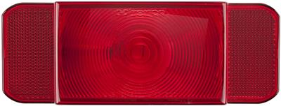 Trailer Light Optronics RVSTB60P RVST60 SERIES, Stop/Turn/Tail Light, Incandescent Bulb, Rectangular, Red, 8.6" Length x 4.6" Width x 2.06" Depth, With Black Base, Poly Pack - Young Farts RV Parts