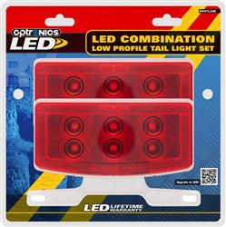 Trailer Light Optronics RVSTL20K Stop/ Turn/ Tail Light, Non Submersible, LED, Oblong Arched Design, 12 Volt DC, Acrylic Lens And Plastic Housing - Young Farts RV Parts