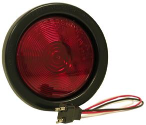 Trailer Light Peterson Mfg. 426KR Stop/ Turn/ Tail Light, Sealed, Incandescent, Round Shape, Red, 4-1/4" Diameter, With Grommet/ Straight Plug - Young Farts RV Parts