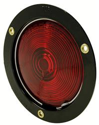 Trailer Light Peterson Mfg. V413 Flush-Mount Stop/ Turn/ Tail Light, Incandescent Bulb, Round, Red Lens, 4", Black Polycarbonate Housing - Young Farts RV Parts