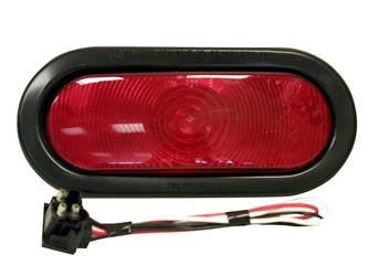 Trailer Light Peterson Mfg. V421KR Stop/ Turn/ Tail Light, Incandescent Bulb, Oval, Red Lens, 6-1/2