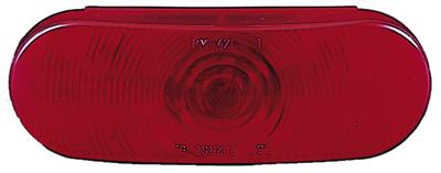 Trailer Light Peterson Mfg. V421R Stop/ Turn/ Tail Light, Incandescent Bulb, Oval, Red Lens, 6-1/2" x 2-1/4" - Young Farts RV Parts