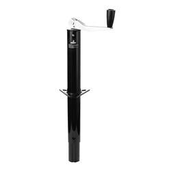 Trailer Tongue Jack Husky Towing 30780 Manual Top Wind, Round A Frame Jack, 5000 Tongue Weight Capacity, 14-13/16" Travel, Retracts To 11"es, 2-1/4" Outside Tube Diameter, Bolt-On or Weld-On Mount, Painted Black Outer/ Black Inner Tube - Young Farts RV Parts